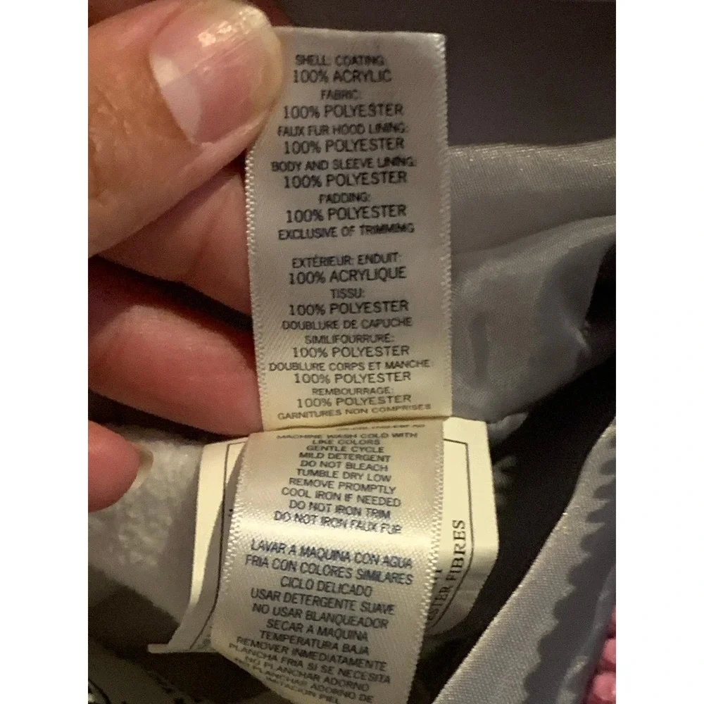 OshKosh B'gosh Snowsuit Baby Girl 6-9M Gray Butterfly Puffer Hooded Wintercore